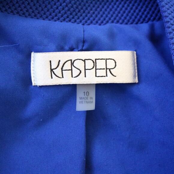 Kasper Royal Blue Cropped Open Front Lightweight Jacket - Picture 7 of 8